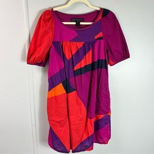 Marc by Marc Jacobs Red Snapper Multi Color Block Shift Dress Size Size 4